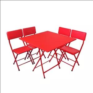 میز و صندلی ناهار خوری میزیمو مدل 4 نفره کد 5351 (مدل پایه رنگی)