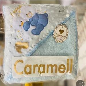 پتو نوزاد برند کارامل طرح خرس و قلب
