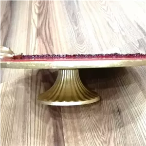 شیرینی خوری و میوه خوری رزینی پایه دار طرح انار ویژه یلدا 