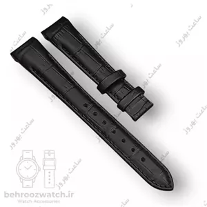 بند ساعت مچی فیکس زنانه چرم طبیعی G.G.K طرح دار مشکی سایز 17