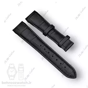 بند ساعت مچی فیکس زنانه چرم طبیعی G.G.K طرح دار مشکی سایز 19