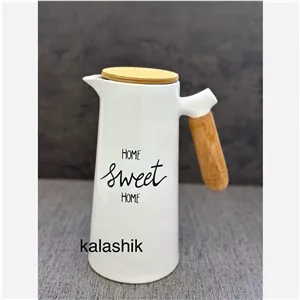 پارچ دسته چوبی سرامیکی 
