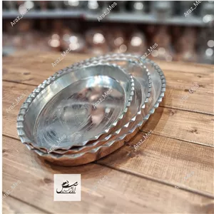 مرغ خوری مسی سایز 2 بدون دسته و پایه دیس بیضی لبه بلند (قطر39) دو 
