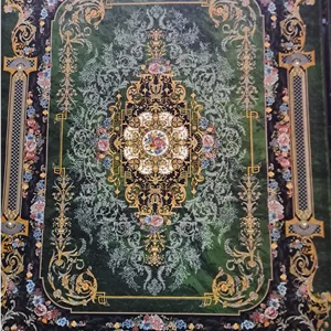 طرح ملودی سبز _ کف ساده وزن بالا 1200 شانه نخ آکرولیک