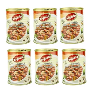 کنسرو لوبیا چیتی با قارچ ماهوند - 350 گرم بسته شش عددی