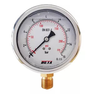 گیج فشار بتا مدل 16bar-10cm-L