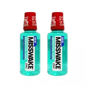 دهان شویه میسویک مدل sensitive care حجم 400 میلی لیتر مجموعه دو عددی ENG