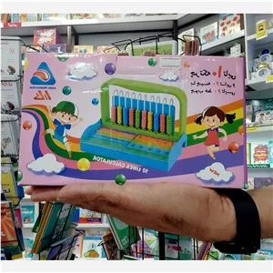 چرتکه 10 میله همراه با چینه 20 تایی و چوب خط 60 تایی