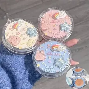کوشن کره ای اصل JOJO DIARY مدل Happy (رنگین کمانی ، بافت سبک و استیکر دار)   