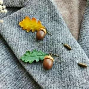 سنجاق لباس بلوط ( اکسسوری  سنجاق سینهپین  پیکسلگیرهگوشوارهگلسینهلباس  میوه ای  بلوط  پاییزی  برگی) 