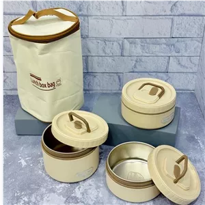 ظرف غذا لانچ باکس 3 تکه کیف دار