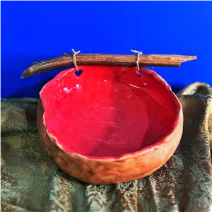 کاسه زیبوآرت رنگ قرمز (پس کرایه)