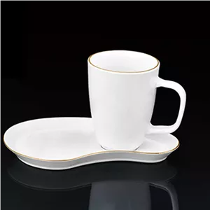 سرویس دو پارچه لیوان نعلبکی لوتوس خط طلا کد 10077