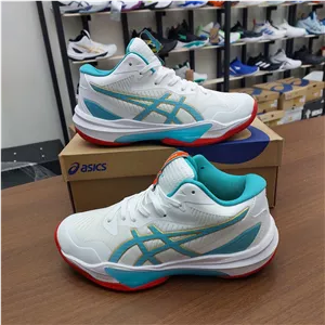 کتونی والیبال هندبال بسکتبال اسیکس اسکای الیت3 ویتنام مسترکوالیتی در حد اورجینال asics sky elite ff mt3 رنگ سفید فیروزه 