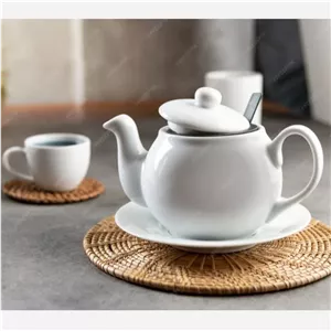 قوری چینی هتلی 4 کاپ قوری سفید