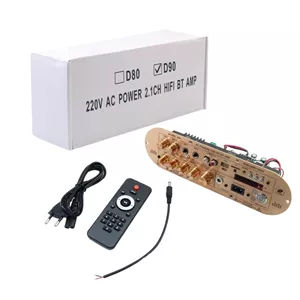 پنل کامل آمپلی فایر HIFI بلوتوثی 2.1 کانال 50W + 50W با خروجی ساب ووفر 100W مدل D90