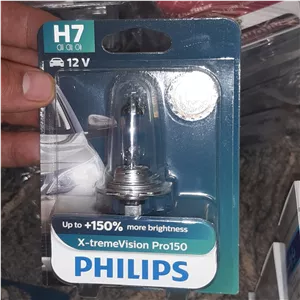 لامپ H7دوفیش افزایشی 150درصد اضافه نور فیلیپس اورجینال