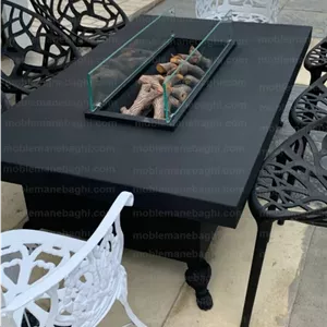 اتشدان گازی لبه شیشه تمام ورق دو میل