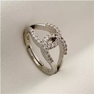 انگشتر طرح جواهر شنل نقره ای - کد 1449
