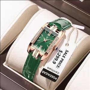 ساعت مچی زنانه مجلسی پوداگار بند چرمی