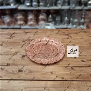سینی چایی گرد رنگ مسی متوسط طرح سیلور ترک Sena Turkey 