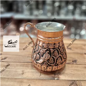 پارچ مسی دست ساز قلم زنی شده الماس تراش نانو درجه یک زنجان