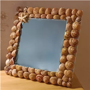 آینه همراه با صدف طبیعی (تضمین سلامت فیزیکی ارسال)