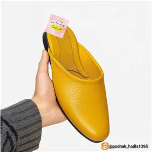 نعلین چرم زرد طبیعی طبی مردانه