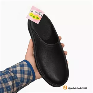 نعلین چرم طبیعی جلو گرد مردانه 
