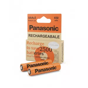 باتری نیم قلمی قابل شارژ تلفن بی سیم پاناسونیک مدل AAA با ظرفیت 650mAh میلی آمپر