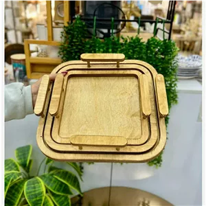 سینی 3 عددی تمام چوب ترمه درجه 1