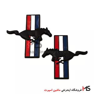 آرم اسب فورد موستانگ پرچم دار مشکی