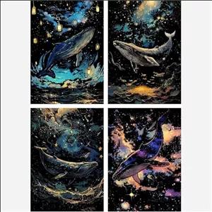 اسکرچ نوت (نقاشی خراشیدنی) 4 عددی ضخیم طرح وال و اقیانوس