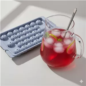 قالب یخ اکسون مدل پاییز کد 02 – 33 قطعه یخ کروی پلاستیک 26.5x16x3 سانتیمتر