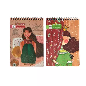 دفتر یادداشت 80 برگ اسپادانا طرح دخترانه بسته 2 عددی F5J مدل 1