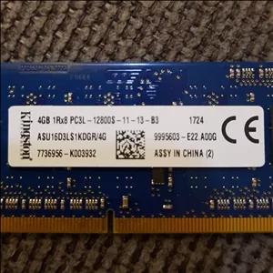 رم لپ تاپ کینگستون ظرفیت 4 گیگابایت فرکانس 1600 (Ram 4gb pc3l-12800)