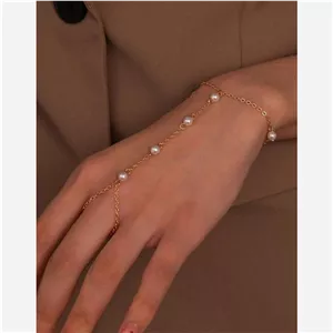 تمیمه مرواریدی زنجیر استیل گالری هیما