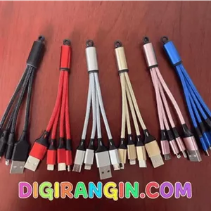 کابل چندسر پاوربانک 3 در 1 مدل JKX-K06 (USB به Type-C / Lightning / Micro-USB)