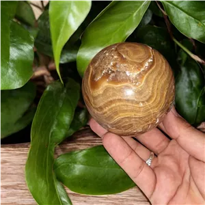 گوی سنگی آراگونیت کلکسیونی خوش رنگ سایز 5