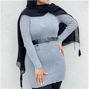 تونیک بافت زنانه بلند کشی آستین زاپدار و بدون زاپ(گپ زیر مانتویی) زنانه