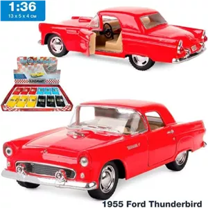 ماشین فلزی فورد تاندربرد 1955 کینسمارت Kinsmart کینزمارت 1955 رنگ زرد Ford Thunderbird 