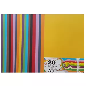 کاغذ رنگی A3 کد C20 بسته 20 عددی D99