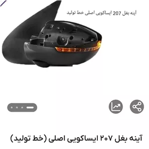 آینه بغل ایساکویی اصلی خط تولید دماسنج دار راهنما دار گرمکن دار تاشو دستی 207 سمت راست شاگرد 