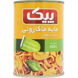 کنسرو مایه ماکارونی با سویا و قارچ پیک 420گرم 6263555000961