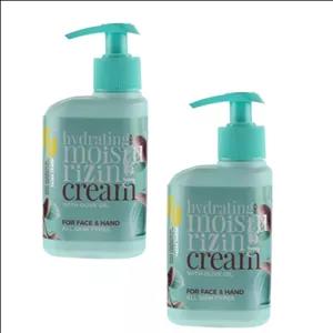 کرم نرم کننده و مرطوب کننده دست و صورت فدک تانیش مدل زیتون مناسب برای انواع پوست حجم 200 میلی لیتر مجموعه 2 عددی