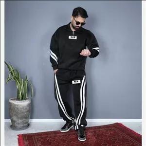 ست دورس و شلوار کنفی مردانه طرح بالنسیاگا مشکی در سایزبندی متنوع