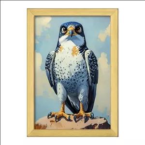 تابلو خندالو طرح عقاب کد F9114 فریم طلایی