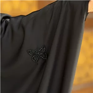 چادر مشکی جده عبا جواهردوزی مدل پروانه پخش چادر مشکی عربی اصیل عبایی چادر جواهر دوزی .خرید قسطی فعال 