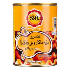 کنسرو مایه ماکارونی و لازانیا با سویا و قارچ 390 گرمی بهروز 6261177001694