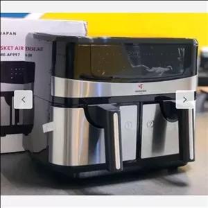 سرخ کن دوقلو مباشی ژاپن 9 لیتری واقعی بدون روغن مدل AF997 اصل (هواپز مباشی رژیمی )